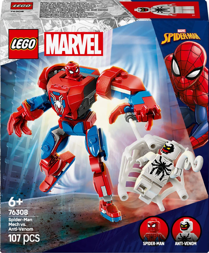 LEGO Marvel Spider-Man Mech vs. Anti-Venom - Buildable Super Hero Playset for Kids 6+
