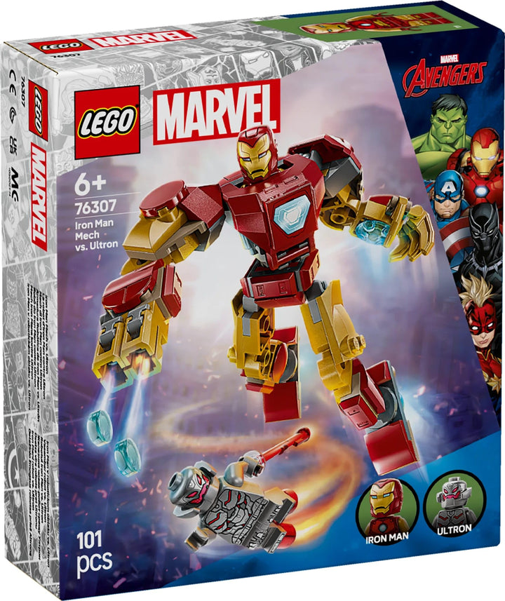 LEGO Marvel Iron Man Mech vs. Ultron - Buildable Super Hero Playset for Kids 6+