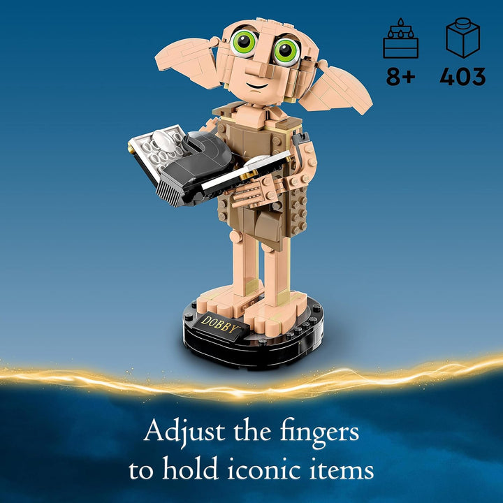 LEGO 76421 Harry Potter Dobby the House-Elf Building Set - Posable Figure with Accessories, 403 Pieces