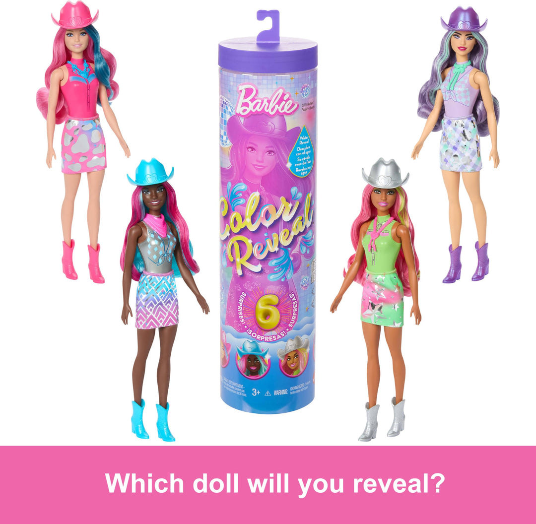 Barbie Color Reveal Fashion Doll & Accessories with 6 Surprises - Disco Star Series