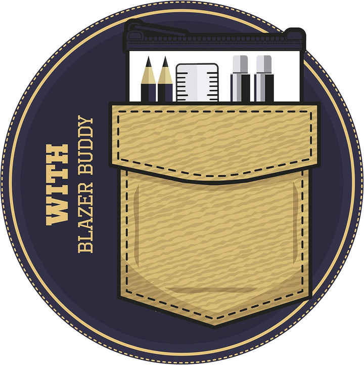 Helix Oxford Blazer Buddy Compact Clear Pencil Case Stationery Set
