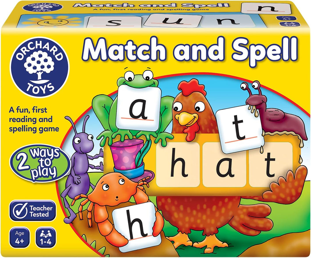 Orchard Toys Match and Spell Game - Educational Spelling Board Game for Ages 4+
