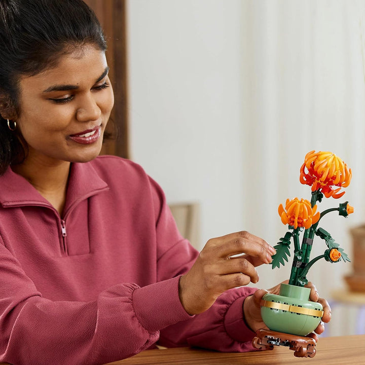 LEGO Icons Chrysanthemum Flower Building Set - Creative Model Kit for Adults