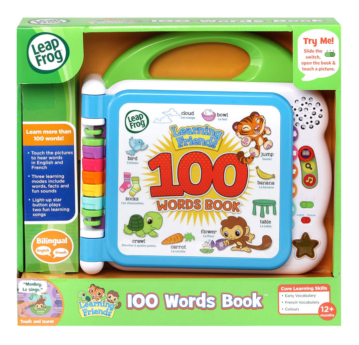 LeapFrog Learning Friends 100 Words Book - Interactive Bilingual Educational Toy for Toddlers 12M+