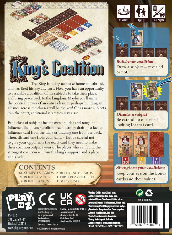 Kings Coalition - Royal Court Strategy Card Game Where Players Build Politi