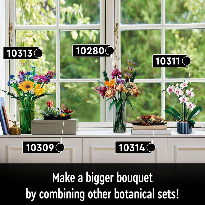 LEGO Icons Wildflower Bouquet 10313 - Adult Building Set with 8 Flower Species