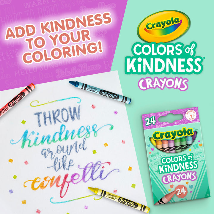 CRAYOLA Colours of Kindness Crayons - 24 Assorted Colors with Special-Edition Names