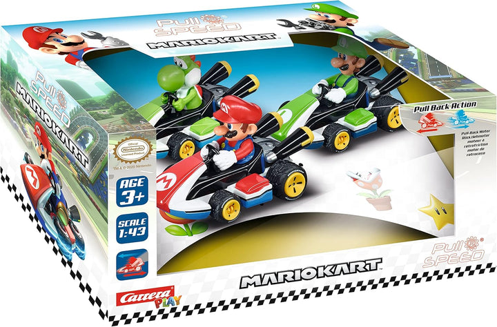 Mario Kart 8 Pull and Speed Vehicles Pack of 3 - Interactive Racing Fun for Kids