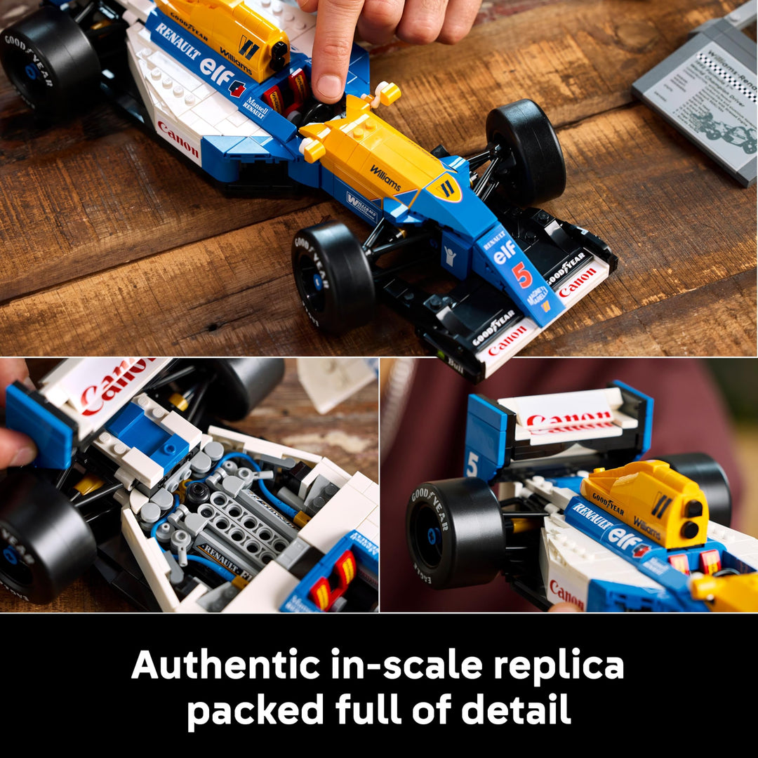 LEGO Icons Williams Racing FW14B & Nigel Mansell F1 Car Model Set - 799-Piece Building Kit for Adults