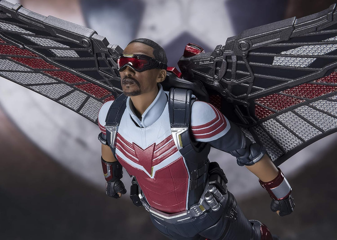 TAMASHII NATIONS S.H. Figuarts Falcon Action Figure - Marvel's Falcon and The Winter Soldier, 15 cm Collectible