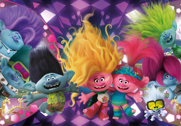 Clementoni - Trolls 3 Supercolor Brilliant 104-Piece Jigsaw Puzzle for Kids