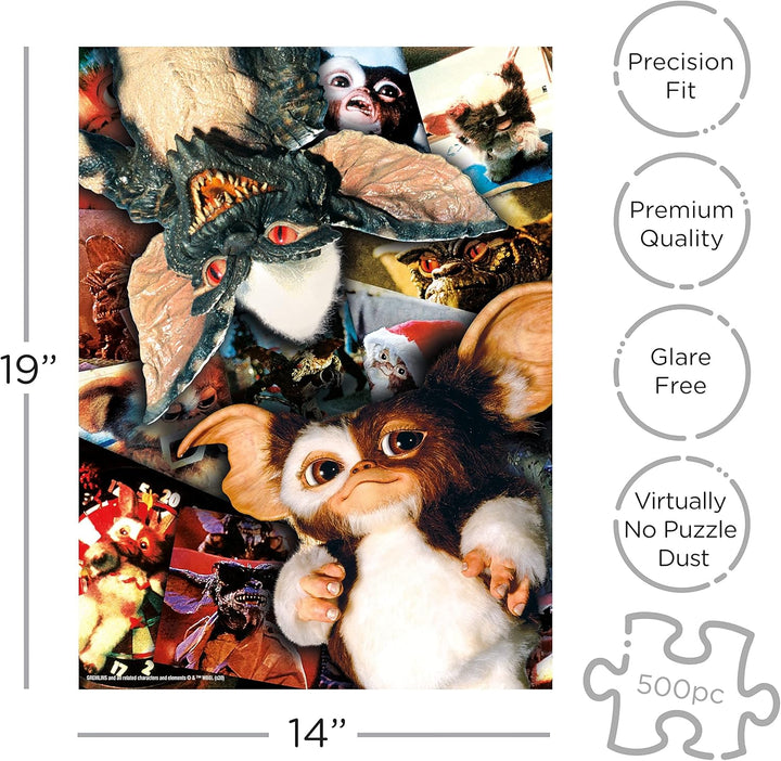 Gremlins 62195 Aquarius Collage 500 pc Puzzle - Multi-Colored Challenge for Ages 12+