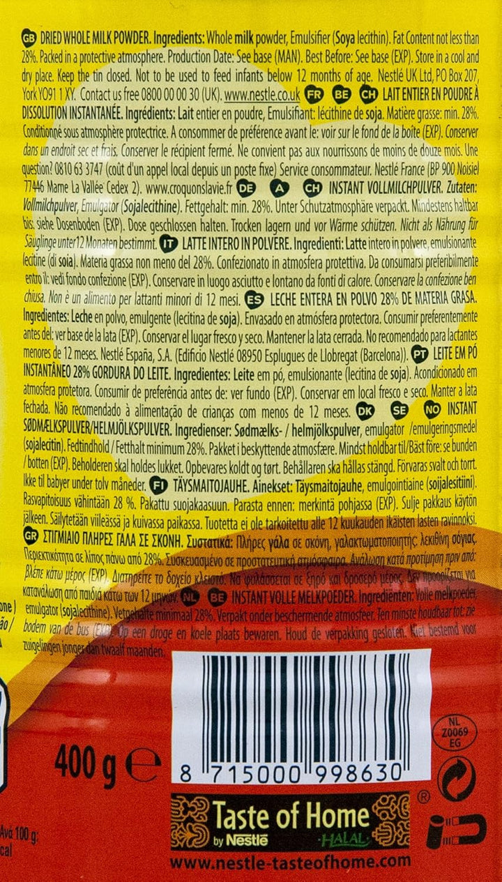 Nido Instant Full Cream Milk Powder 400g Tin