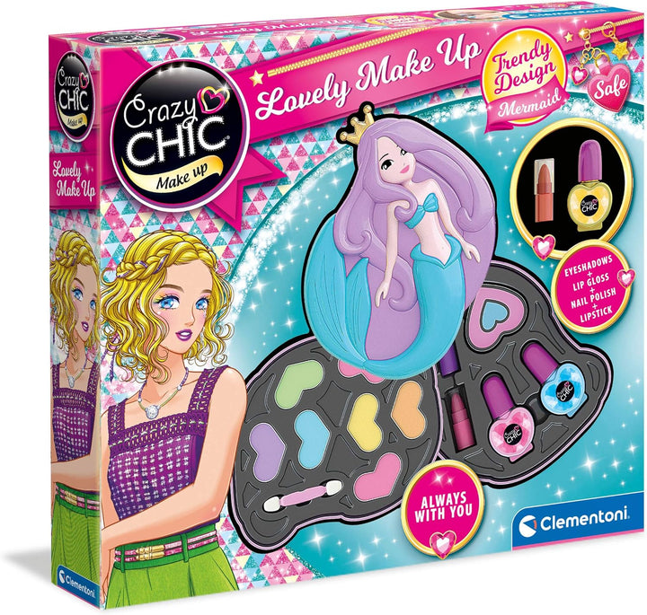 Clementoni - Crazy Chic Lovely Mermaid Makeup Set for Kids (34 x 6 x 30 cm)