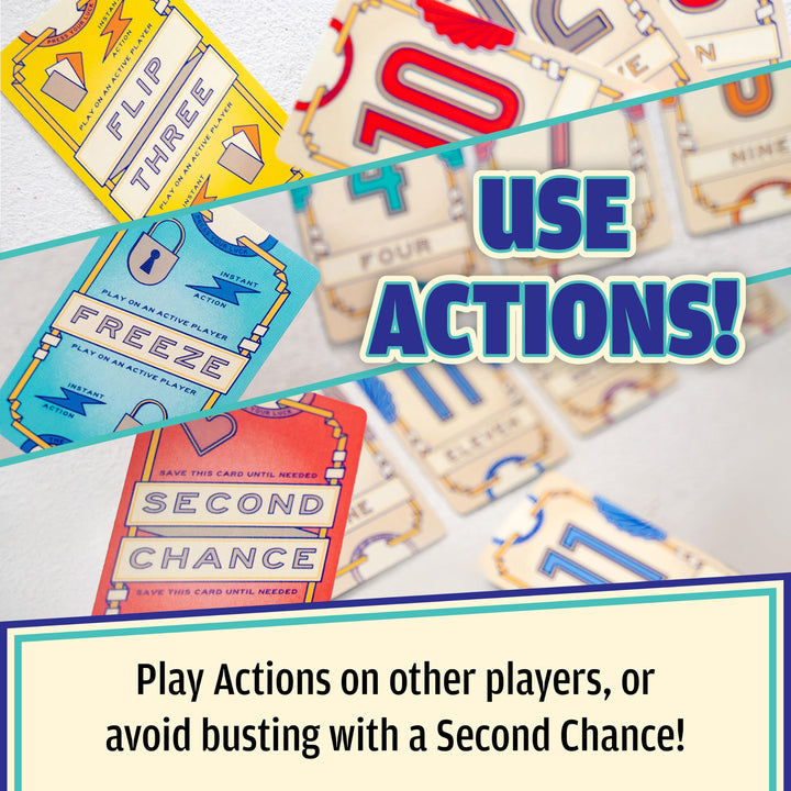 USAopoly Flip 7 Party Card Game for 3+ Players, Ages 8+, 20-Minute Play Time