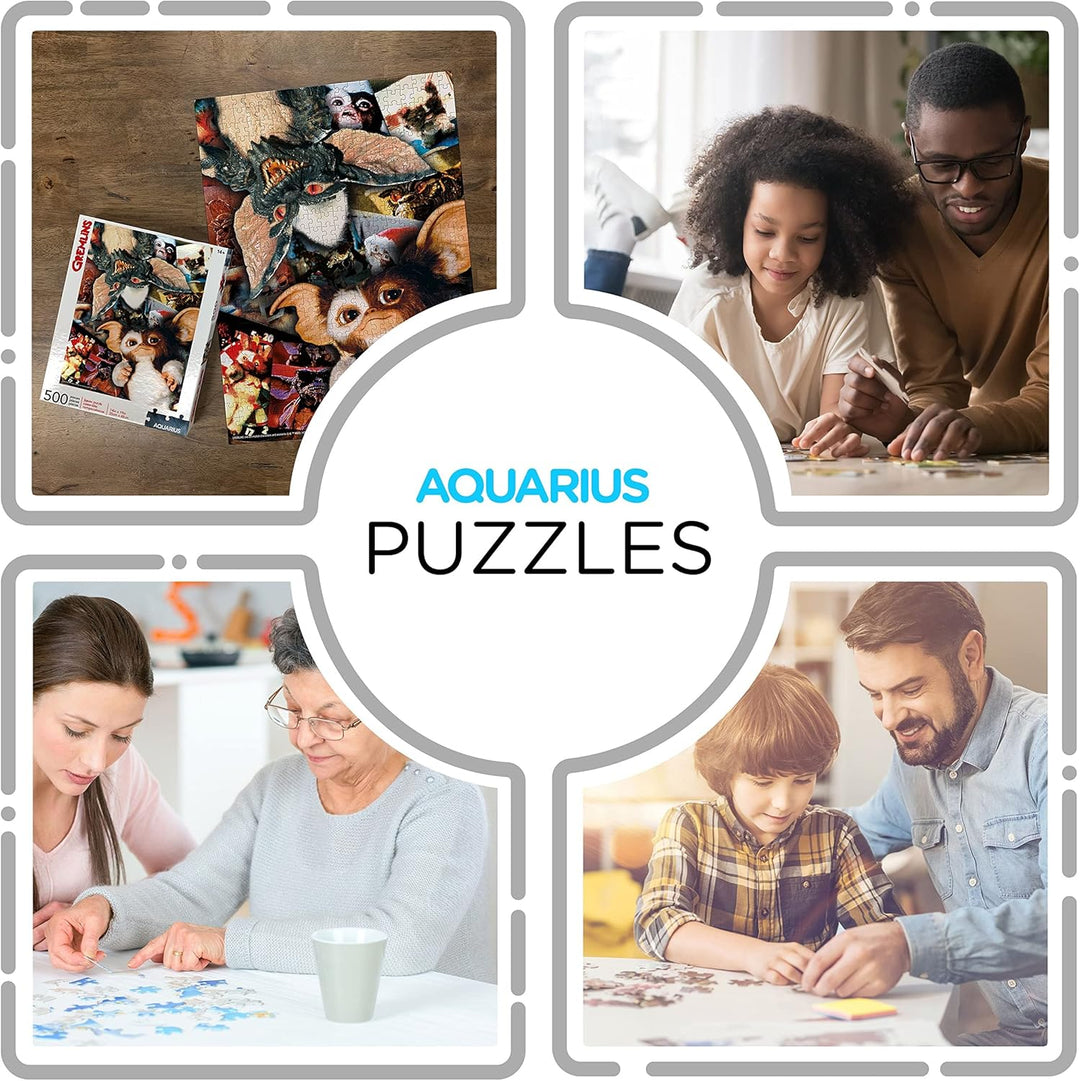 Gremlins 62195 Aquarius Collage 500 pc Puzzle - Multi-Colored Challenge for Ages 12+