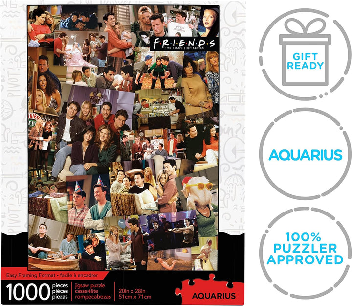 AQUARIUS 65364 Friends Collage 1000 Piece Jigsaw Puzzle - Officially Licensed Friends Merchandise, Premium Quality Puzzle for Fans, Family Game Night, and Collectors