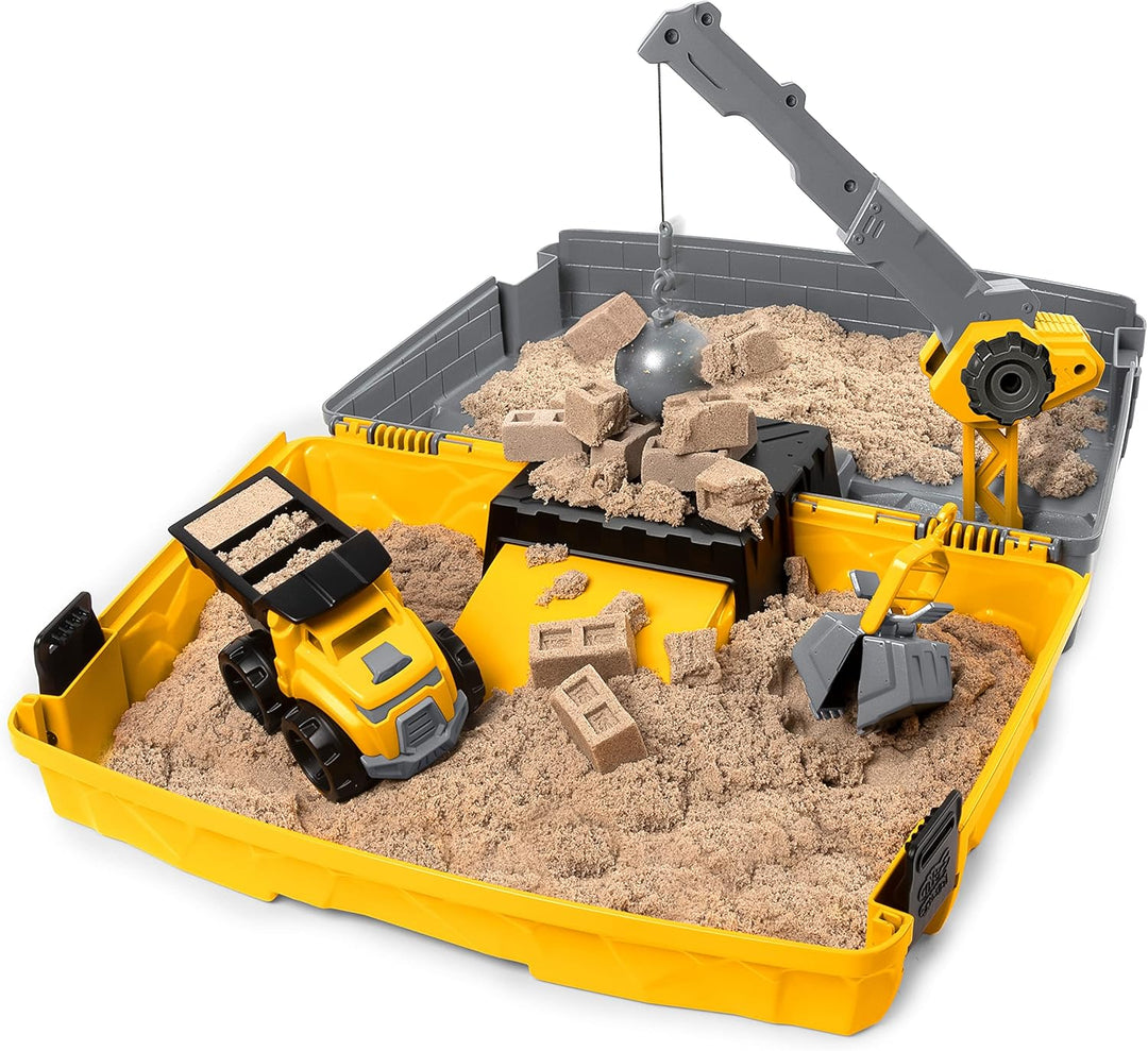 Kinetic Sand Construction Site Playset - Working Crane & Dumper Truck for Kids 3+