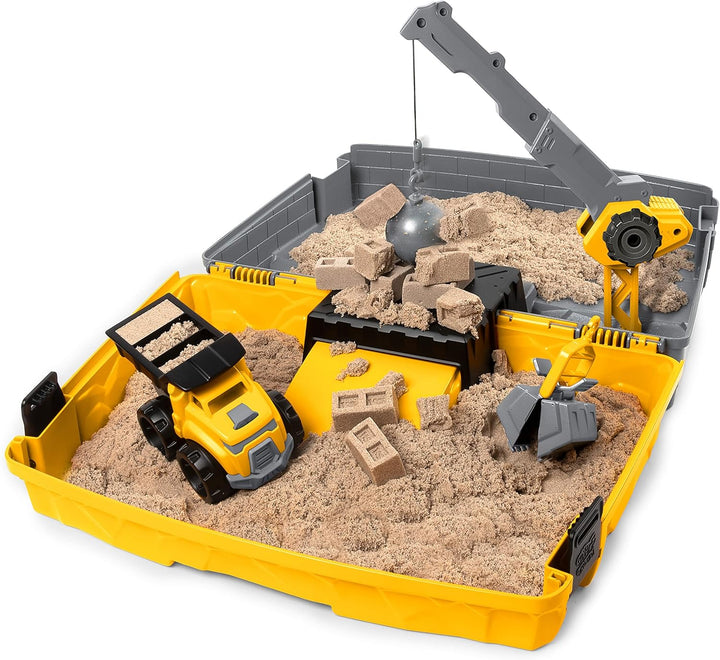 Kinetic Sand Construction Site Playset - Working Crane & Dumper Truck for Kids 3+