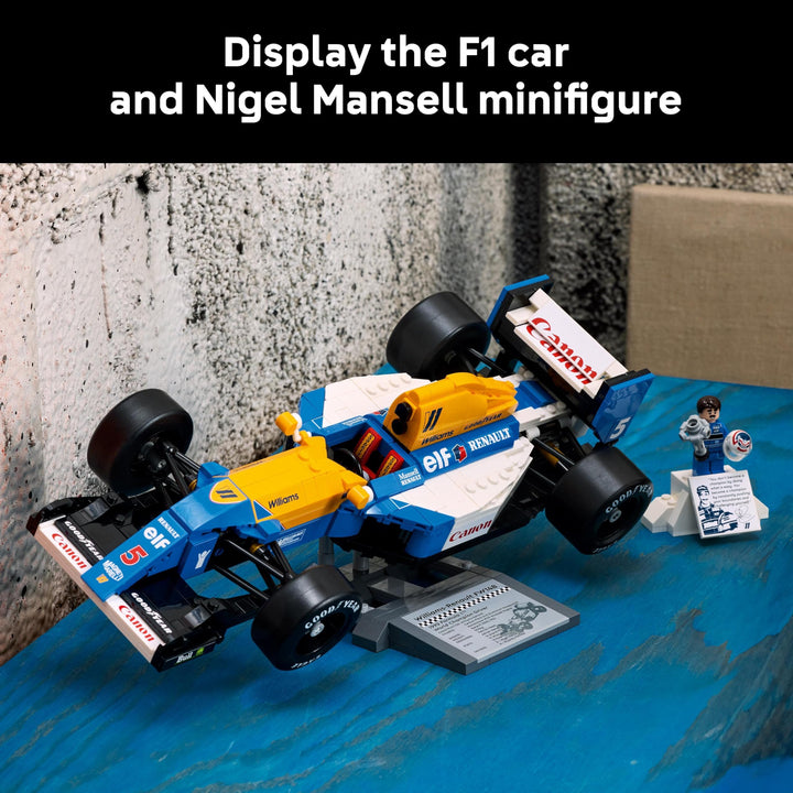 LEGO Icons Williams Racing FW14B & Nigel Mansell F1 Car Model Set - 799-Piece Building Kit for Adults