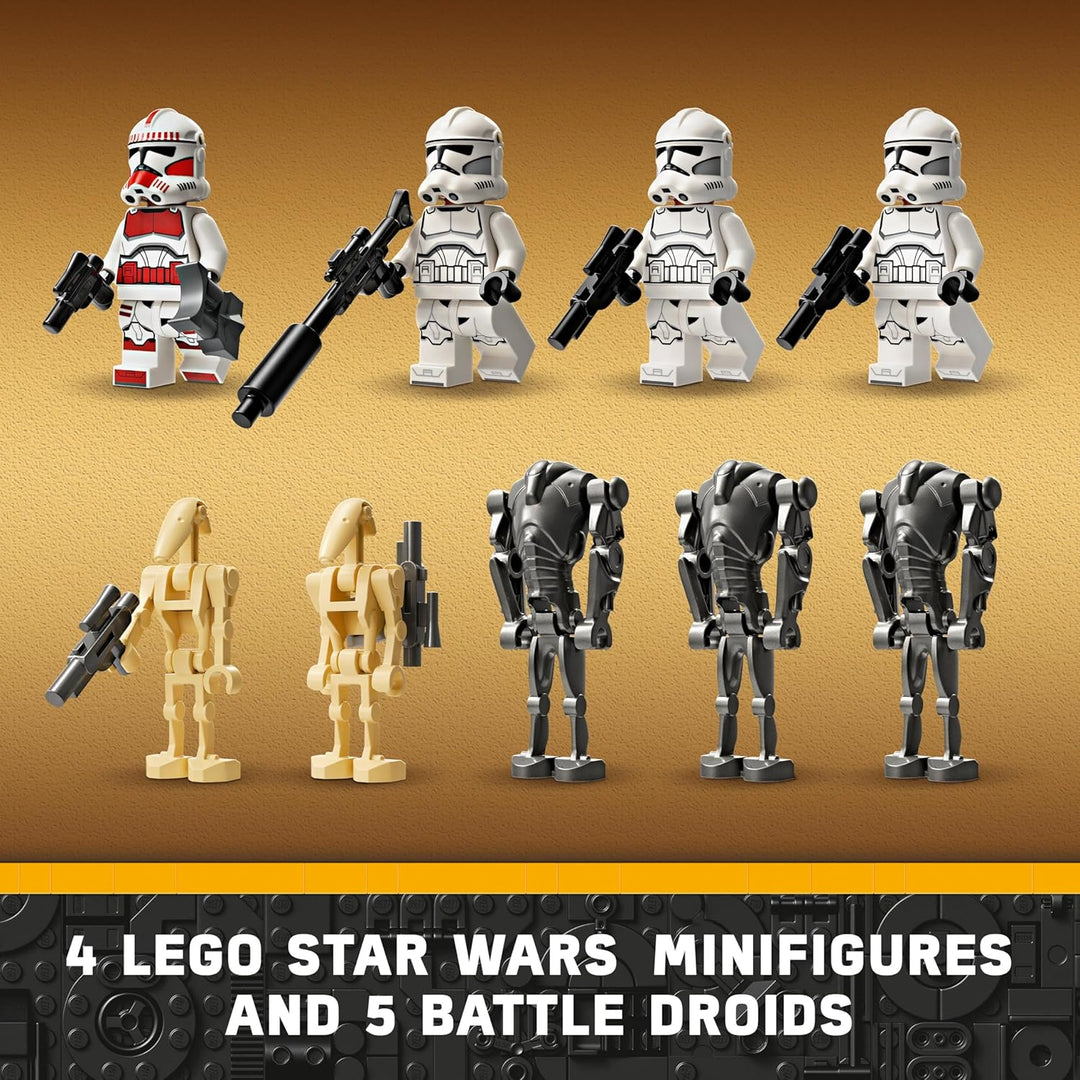LEGO Star Wars Clone Trooper & Battle Droid Battle Pack - Building Toy Playset for Kids 7+