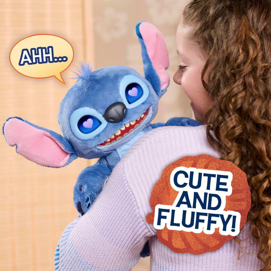 Just Play Many Moods of Stitch Plush Toy - Interactive Light-Up Eyes & Sounds, Ages 3+