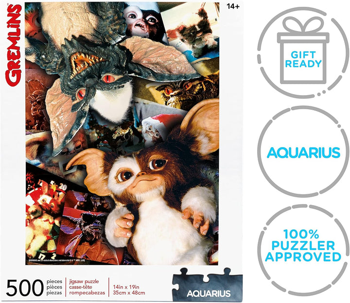 Gremlins 62195 Aquarius Collage 500 pc Puzzle - Multi-Colored Challenge for Ages 12+