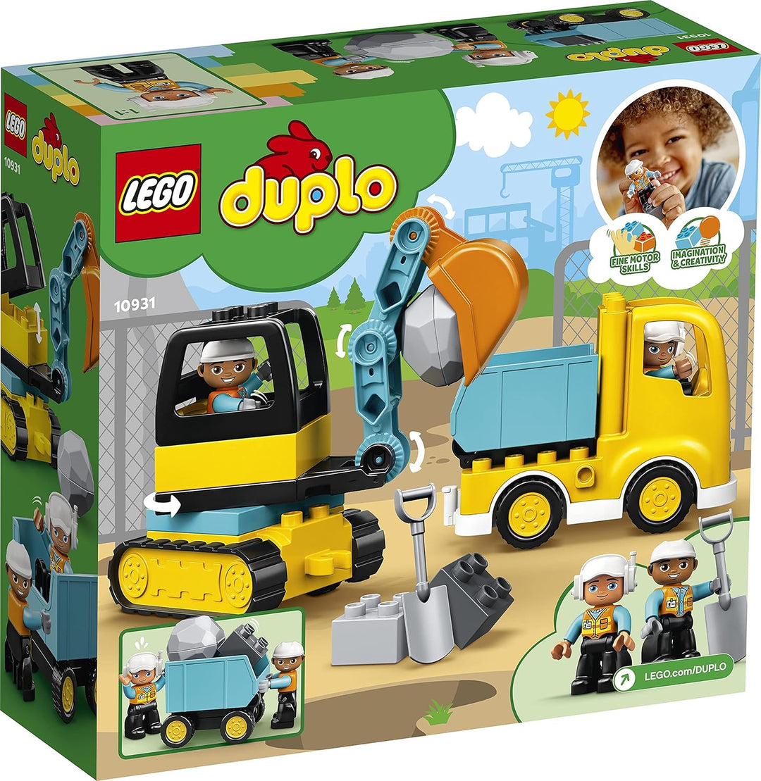LEGO DUPLO Town Truck & Tracked Excavator Construction Playset for Toddlers 2+