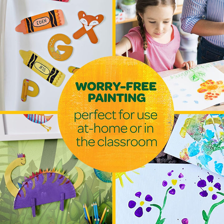 Crayola Washable Kids Paint Set - 6 Non-Toxic Colors for Ages 3+