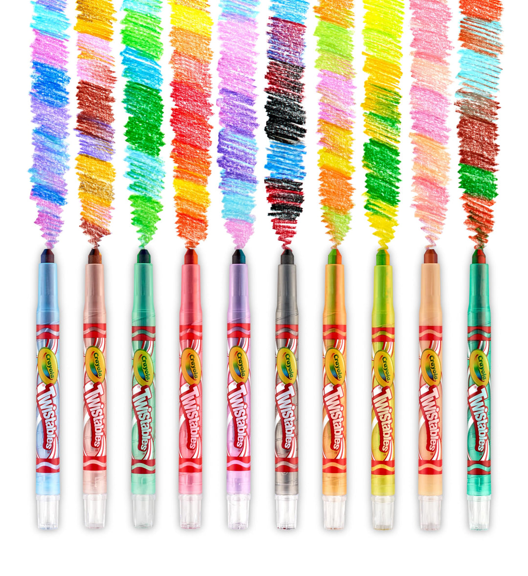 Crayola Swirl Mini Twistable Crayons - Assorted Colors (Pack of 10) | 4 Colors per Crayon | Twist-Up Design