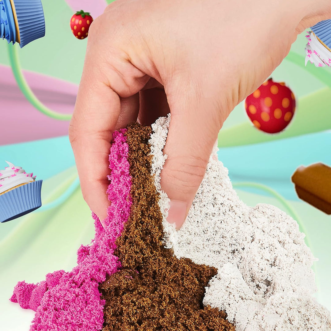 Kinetic Sand Scents Ice Cream Treats Playset - Scented Sand with 6 Tools & Toppings for Kids 3+