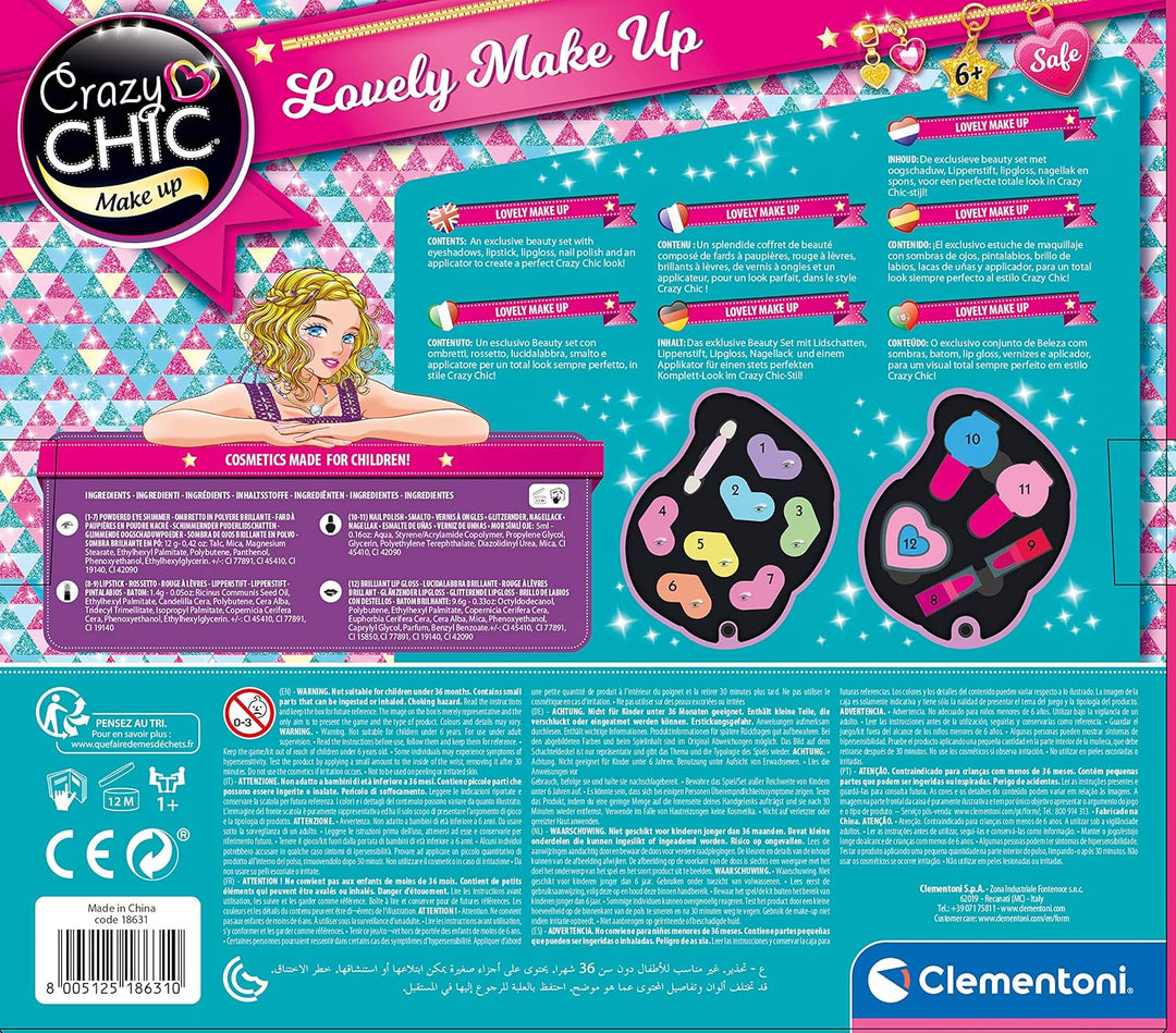 Clementoni - Crazy Chic Lovely Mermaid Makeup Set for Kids (34 x 6 x 30 cm)