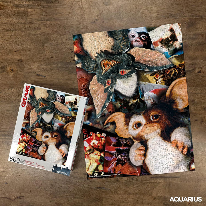 Gremlins 62195 Aquarius Collage 500 pc Puzzle - Multi-Colored Challenge for Ages 12+