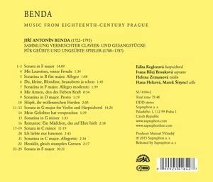 Benda Sonatas / Sonatinas / Songs [Audio CD]