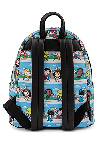 Loungefly DC Comics Superheroes Chibi Lineup Womens Double Strap Shoulder Bag Purse