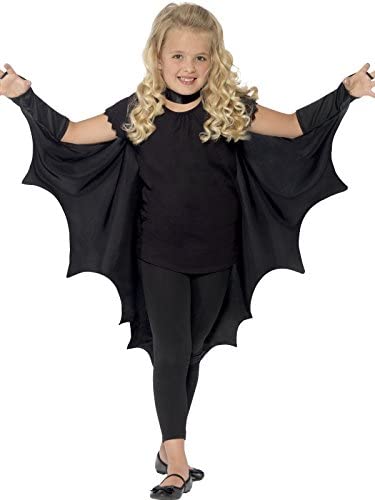 Smiffys Disfraz de murciélago vampiro unisex para niños 44414 Alas, negro, talla única,