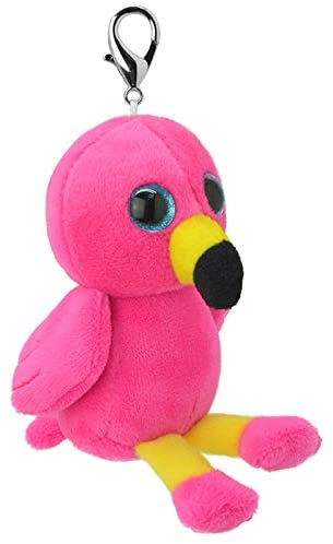 Orbys Wild Planet 10 cm Peluche Flamant Rose Fait Main, Porte-clés