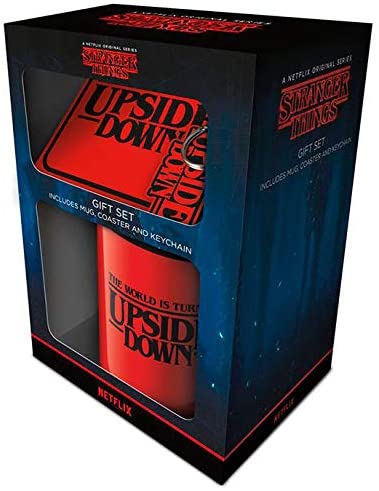 Stranger Things Gift Set with Ceramic Mug Keyring and Coaster in Presentation Box