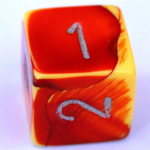 Chessex Chx26450 Dice-Gemini Red-Yellow/Silver Set, One Size