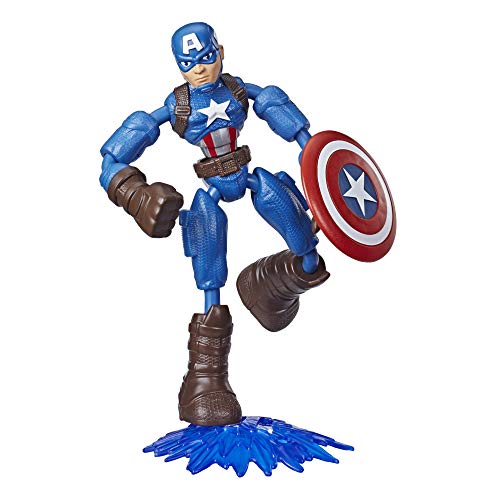 Juguete de acción Marvel Avengers Bend And Flex, figura flexible del Capitán América de 15 cm