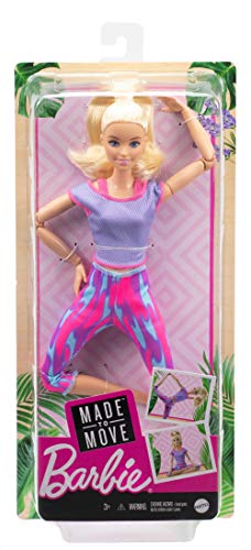 Barbie GXF04 – Made to Move Puppe mit langen blonden Haaren