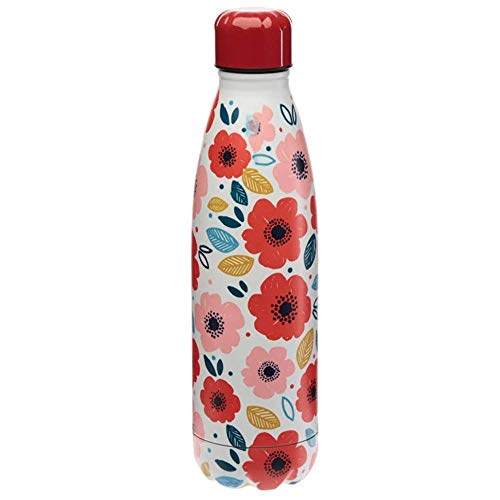 Puckator Poppy Fields Stainless Steel Insulated Drinks Bottle-BOT62