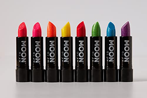 Neon UV Glitter Lipstick by Moon Glow - Red - Bright Neon Coloured Lipstick - Gl