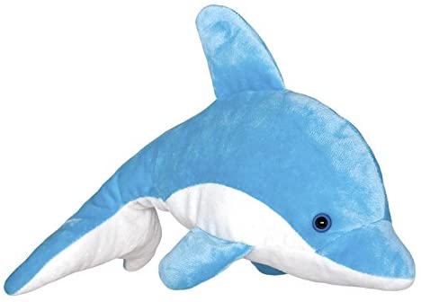 Wild Planet K7429 Dauphin avec son en peluche classique, 35 cm, bleu, multicolore