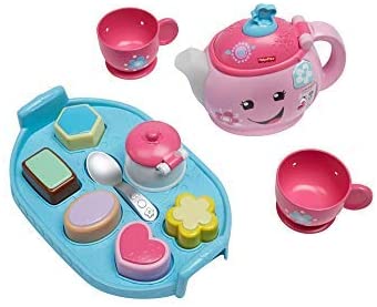 Fisher-Price DYM76 Laugh and Learn Sweet Manners Tea Playset, Toddler Role Play Tea Set Toy for Children with Educational Shape Sorter, Suitable 18 Months Plus