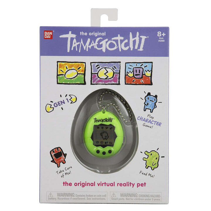 TAMAGOTCHI 42926NBNP Original Neon – Füttern, Pflegen, Pflegen – Virtuelles Haustier mit Kette