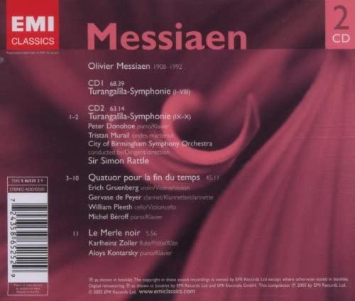 livier Messiaen - Messiaen: Turangalila Symphony - Quatour pour la fin du temps [Audio CD]