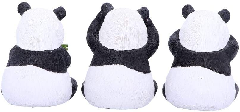 Nemesis Now Three Wise Pandas 8.5cm, Resin, Black, One Size