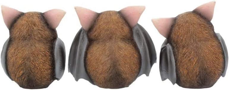 Nemesis Now B4473N9 Three Wise Bats 8.5cm Figurines, Brown