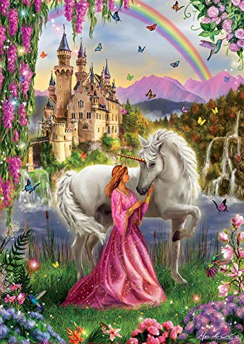 Educa Borras – Genuine Puzzles, 500 Pieces, Fairy and Unicorn Puzzle (17985)